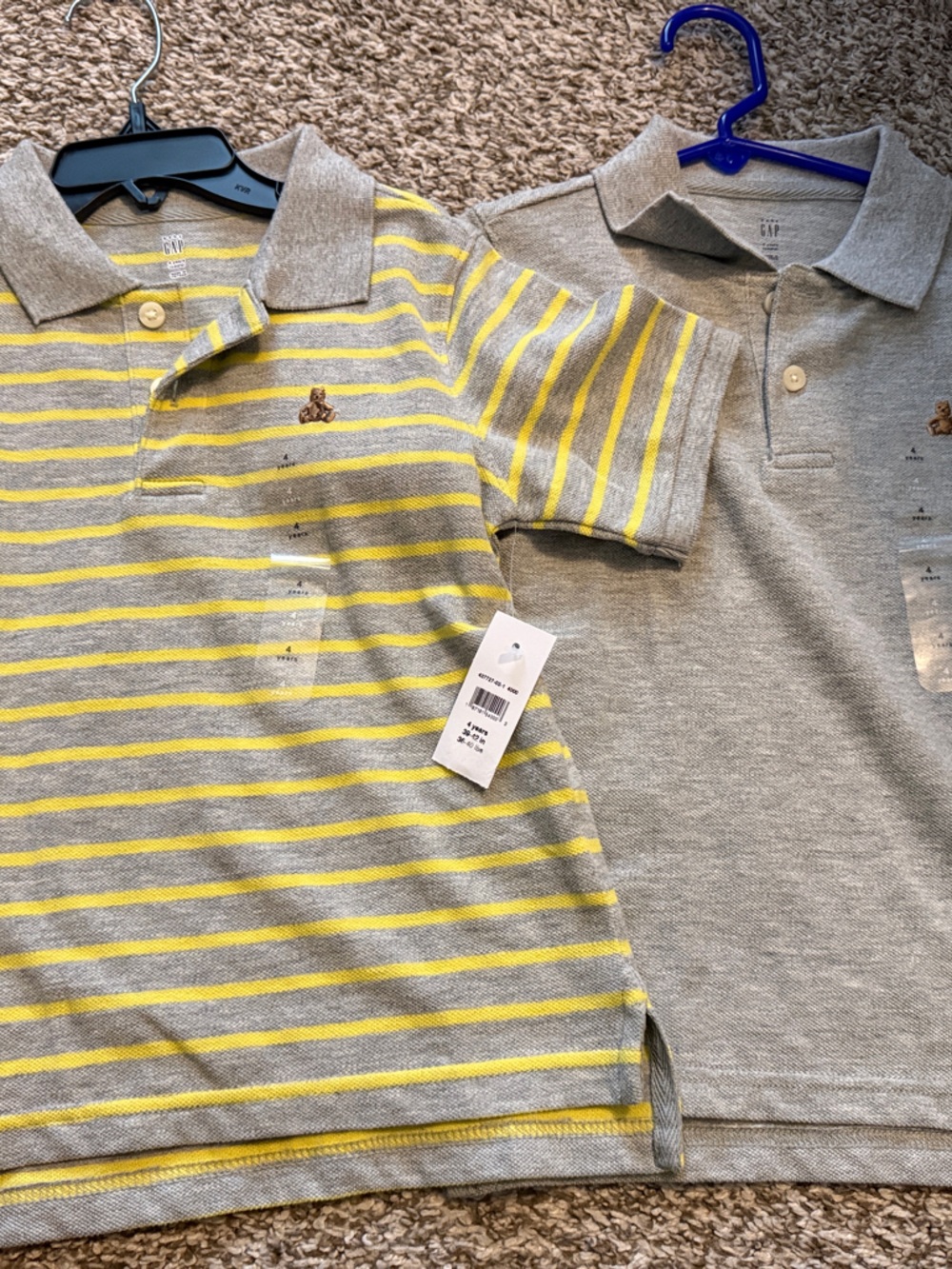 Baby Gap Kids Yellow/Gray Stripe & Gray Polo Shirt